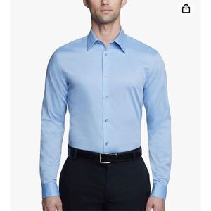 Calvin Klein Men's Dress Shirt Slim Fit Non Iron Solid